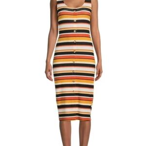 No Boundaries Multicolor Striped Midi Dress
